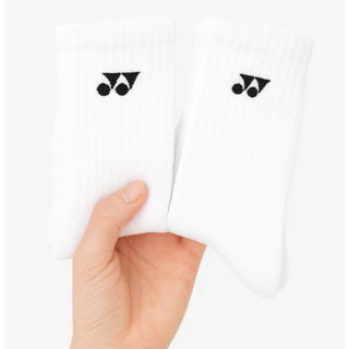 Yonex High-Quality Sports Socks for Tennis and Volleyball, Breathable Cotton Blend, White