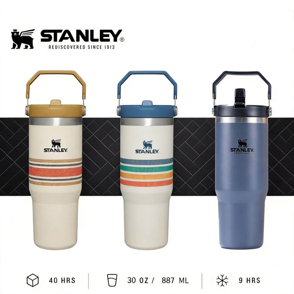 ของแท้💯แก้วเก็บอุณหภูมิ30oz ՞•ﻌ•՞ˢ$❅tan.ley🍺IceFlow™ แก้วFLIP STRAW CUP 887ml🚚จัดส่งที่รวดเร็ว โปรโมชั่นลดแรง