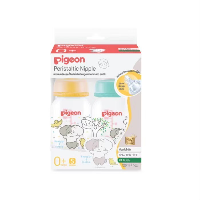Pigeon ขวดนมพีเจ้นคอแคบ ลาย Howapipi โฮวาปีปี้ น่ารัก