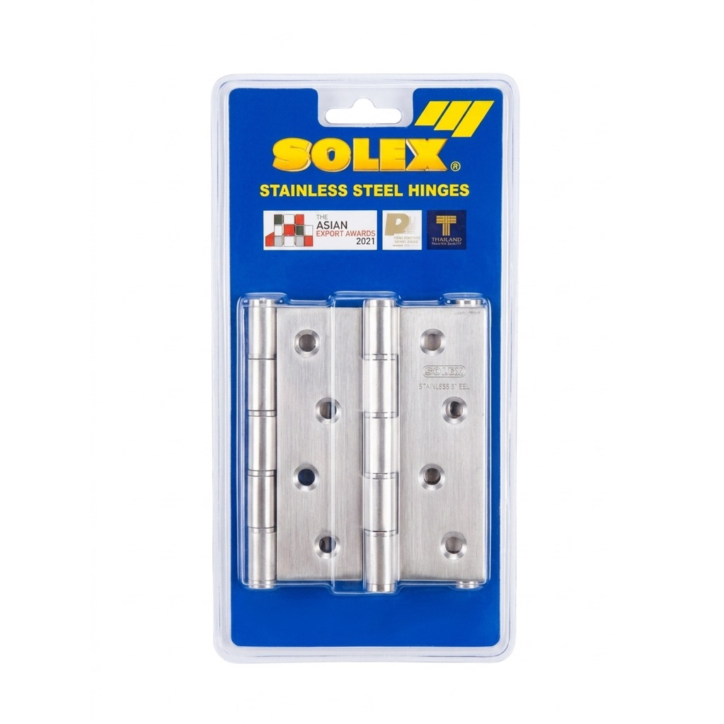 บานพับ SOLO สแตนเลส ขนาด 4"x3"x2.0mm (แพ็ค3ตัว) และ 4"x3"x2.5mm (แพ็ค3ตัว)