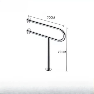 ราวจับห้องน้ำ สแตนเลส 304 Grab Bar 70CM ราวพยุงผู้สูงอายุ กันลื่น ติดผนัง แข็งแรง ทนทาน ปลอดภัย