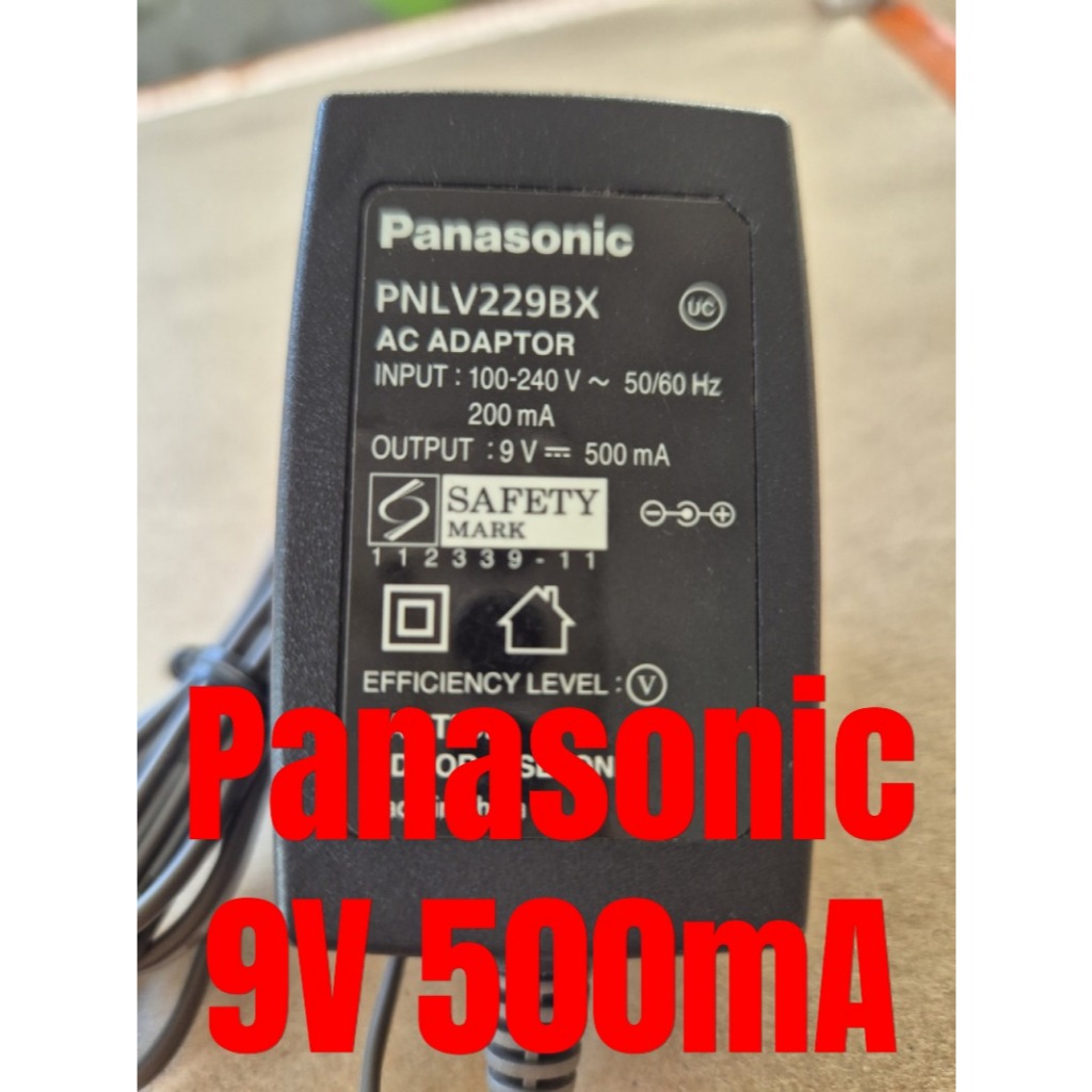 แท้ หม้อแปลงโทรศัพท์ Panasonic 9V 500mA , 9 V 0.5A 0.5 A ขั้วลบอยู่ข้างใน