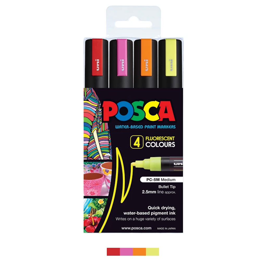 POSCA طقم ماركر نيون 4 ألوان — صورة 3