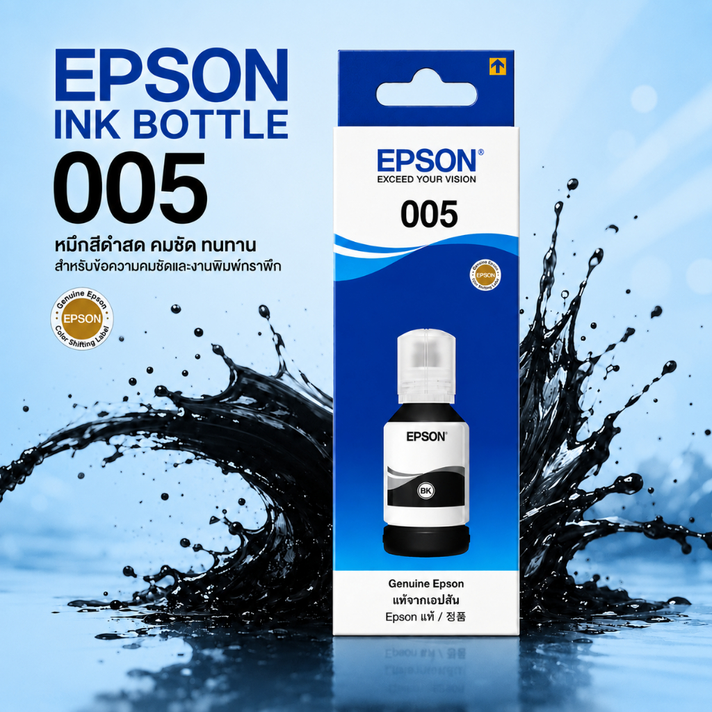 หมึก Epson 005 ink BK สีดำ สำหรับ M1050 M1120 M1170 M3170 M2140 M2050 M2170 M1140 epson005 005Epson