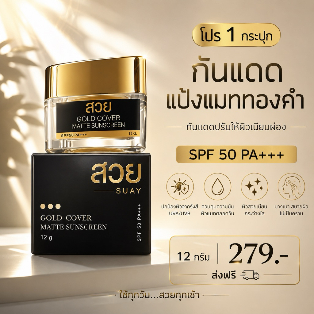 กันแดดแป้งแมททองคำ 1 กระปุก