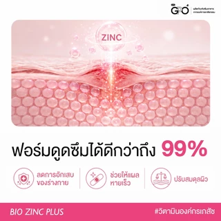 [1แถม1] GPO PLUS BIO ZINC PLUS | ไบโอ ซิงค์ ผิวแข็งแรง ดูแลปัญหาสิว แก้ผิวโทรม โดย GPO Plus องค์การเภสัชกรรม