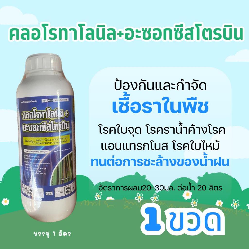 คลอโรทาโลนิล+อะซอกซีสโตรบิน 2 พลังล้างรา  กำจัดเชื้อราใบจุด กุ้งแห้งพริก แอนเทรคโนส ใบไหม้ เน่ายุบ