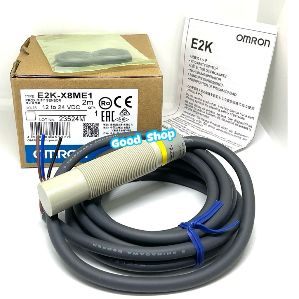 E2K-X8ME1 NPN-NO Capacitive Proximity Switch Sensor เซ็นเซอร์ คาปาจับความหนาแน่น พร้อมส่ง
