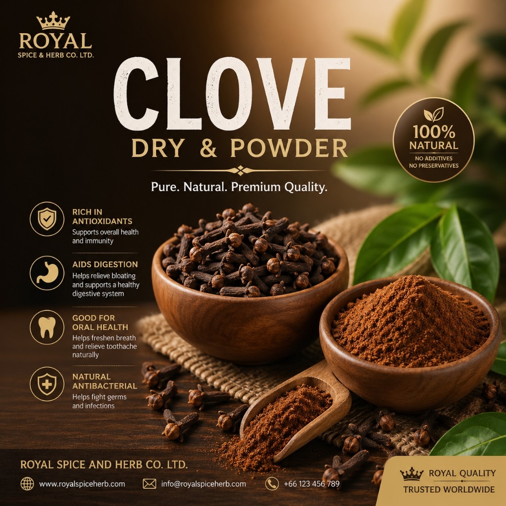 Premium Clove Powder - Pure & Fresh | 50g, 100g, 200g, 500g, 1000g    Finely ground premium clove pow