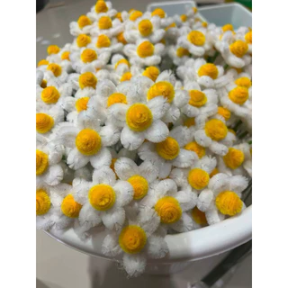 ชุดไม้พันลวดกำมะหยี่ พันดอกเดซี่ ไม้ดัดลวด 1ชุดได้8ชิ้น
