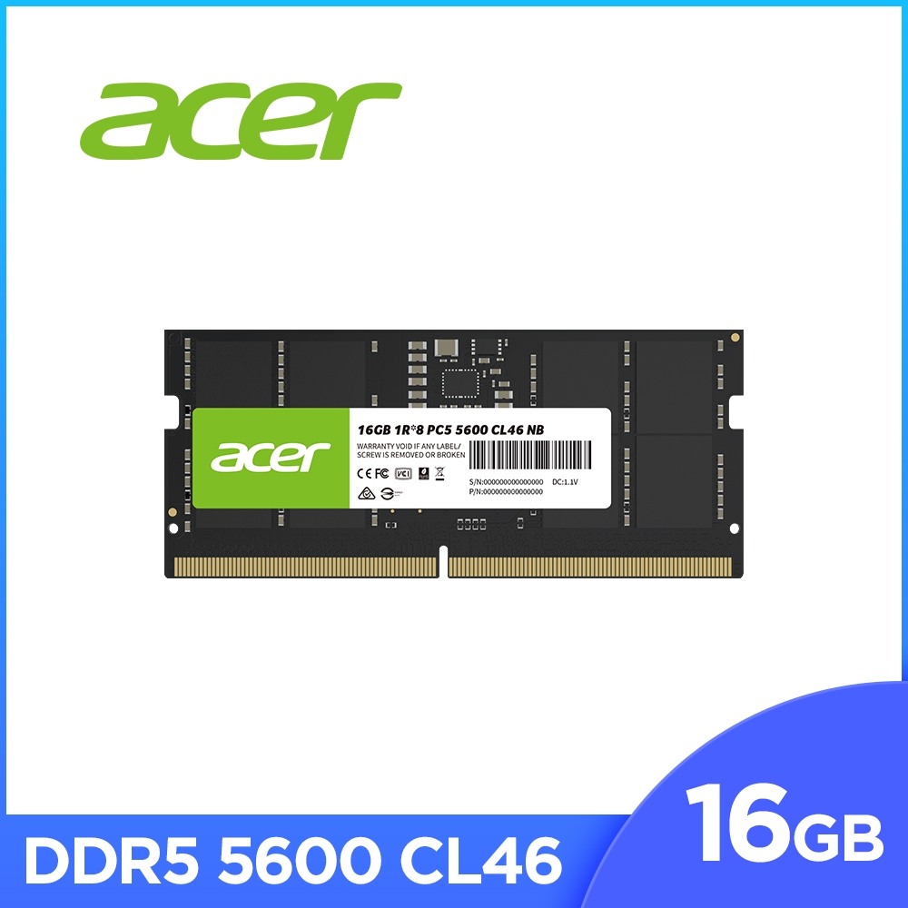 16GB (1X16GB) RAM DDR5 5600MHZ (แรมโน๊ตบุ๊ค) ACER SD200 DDR5