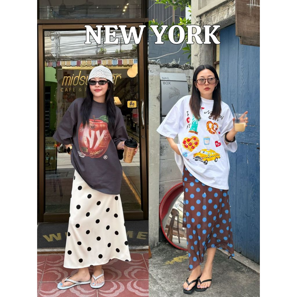 NEW YORK OVERSIZE - เสื้อโอเวอร์ไซต์ ผ้าคอตตอนเนื้อหนา (ส่งด่วน)