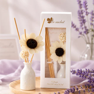 ก้านไม้หอม ก้านไม้หอมปรับอากาศ Reed Diffuser 30ml พร้อมขวดเซรามิก+ดอกไม้ตกแต่ง หอมนาน 30 วัน