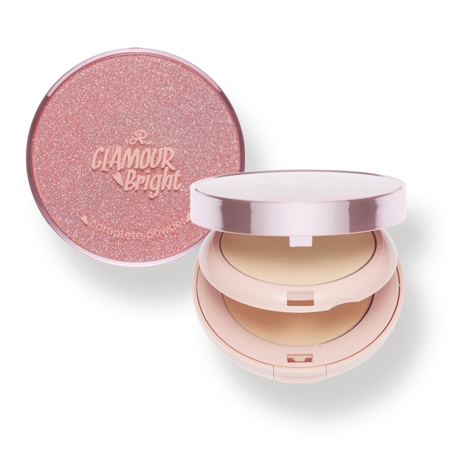 AR Glamour Bright Complete Powder 26g แป้งพัฟผสมรองพื้นตลับ 2 ชั้น สูตรผิวกระจ่างใส ออร่าฉ่ำวาวเนียนกริบ