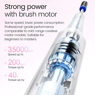 【พร้อมส่ง】 เครื่องเจียสำหรับเจ็ยร์เล็บ L'UGX LG-602S ขาว /ชมพู /ม่วง / สีเขียว หน้าจอ Digital รอบสูงสุด 35000rpm 2200