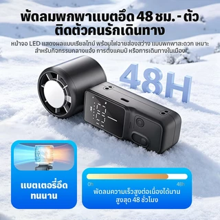 COD มือถือน้ำแข็งประคบพัดลมยาวทนแบบพกพาเงียบ USBชาร์จพัดลม 160°พับแขวนคอ 100 เกียร์ไม่มีลมหนาวมากจอแสดงผลดิจิตอลอัจฉริยะ