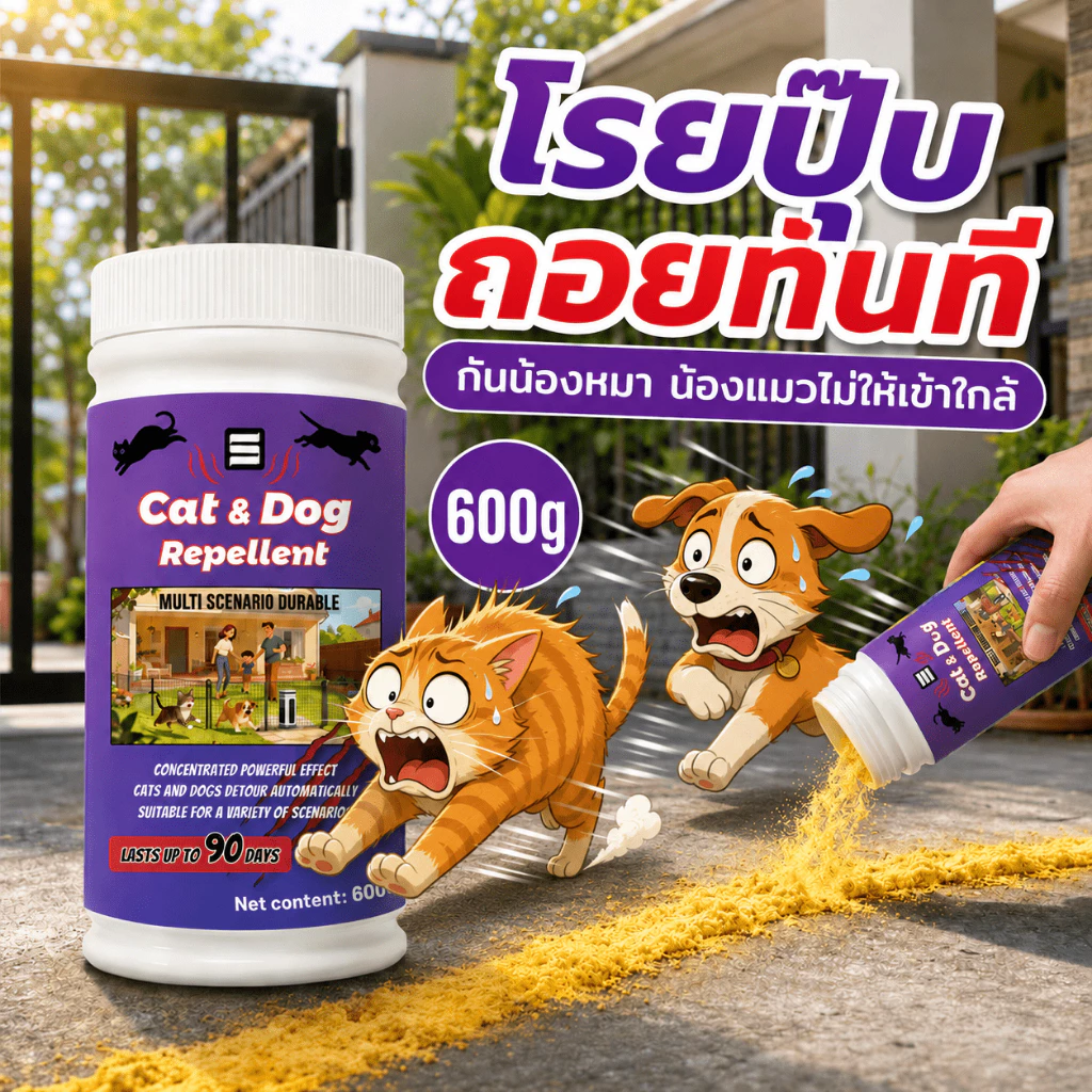 ❗เขตห้ามแมว-สุนัข❗ผงไล่แมว ไล่แมวจร ยาไล่แมว ไล่แมว 600g ไล่สัตว์ได้ต่อเนื่อง 24 ชั่วโมง ปลอดภัยสำหรับคนและสัตว์เลี้ยง
