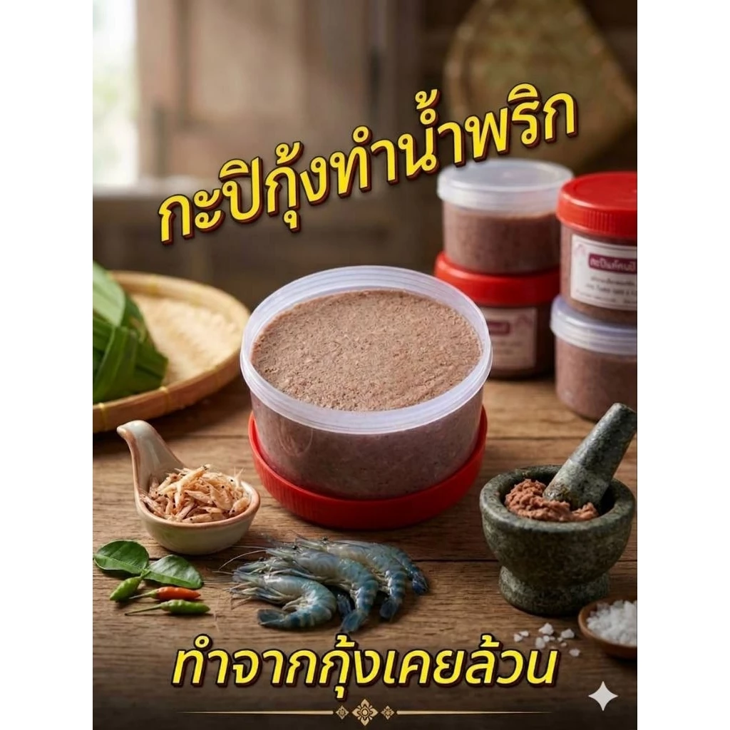 กะปิ กะปิกุ้ง กะปิหอม กะปิกุุ้งเคยแท้ (กุ้งเคย) เนื้อละเอียด ขนาด 500 กรัม
