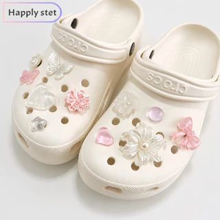 happy step Gร้านไทยจำหน่ายเป็นเช็ต *เฉพาะตัวติดรองเท้า,มาพร้อมกับความสดใส,แฟชั่น,แต่งรองเท้า,พร้อมส่งจากไทย,มาแรง