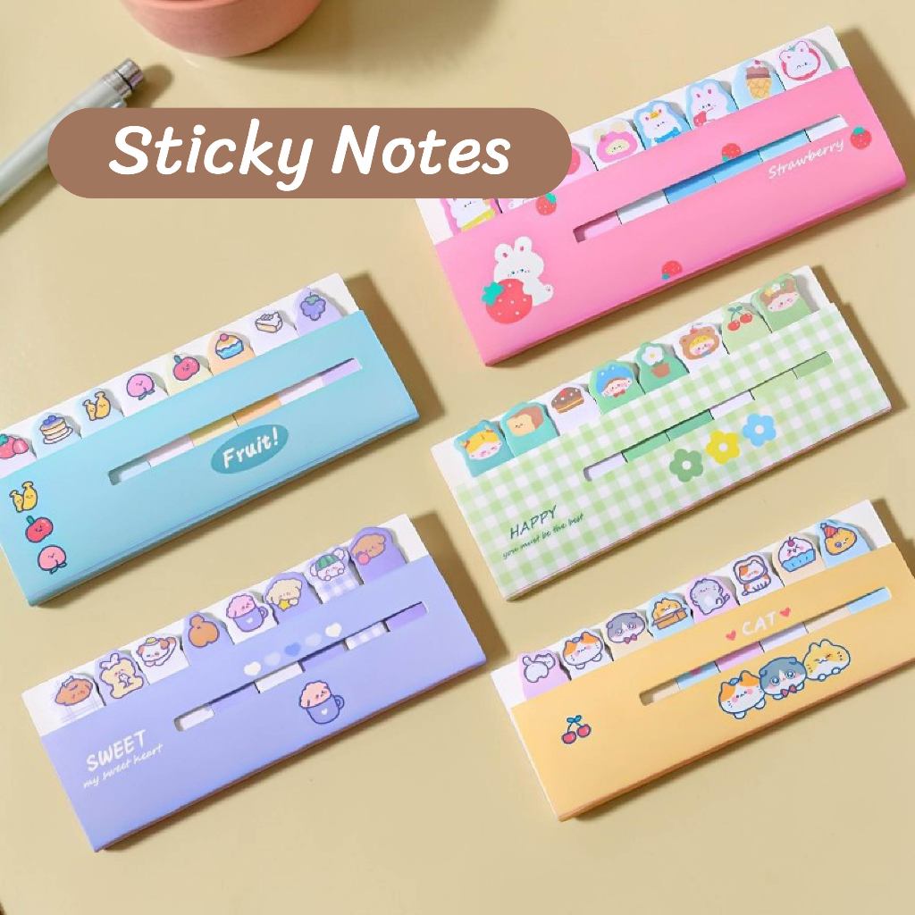 [พร้อมส่ง] Sticky Notes กระดาษโน้ตคั่นหนังสือ ลายน่ารัก