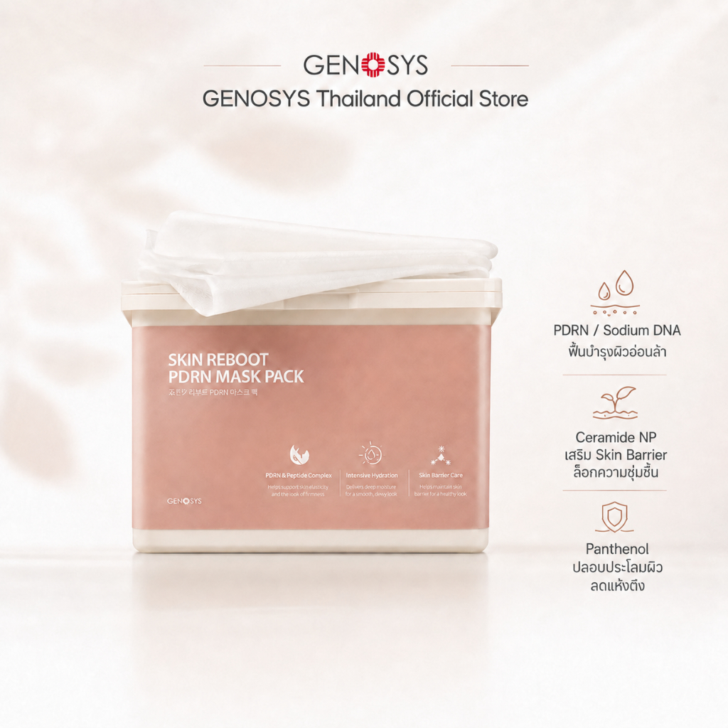 GENOSYS Skin Reboot PDRN Mask Pack 30 แผ่น | มาสก์ PDRN (Sodium DNA) + Ceramide NP + Panthenol