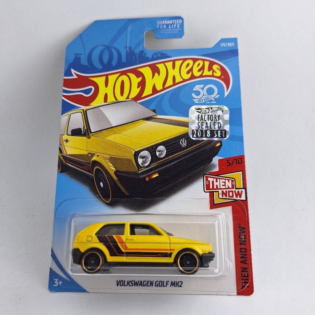 รถเหล็ก Hotwheels VOLKSWAGEN GOLF MK2 สีเหลือง FACTORY SEALED 2018 (ib14)