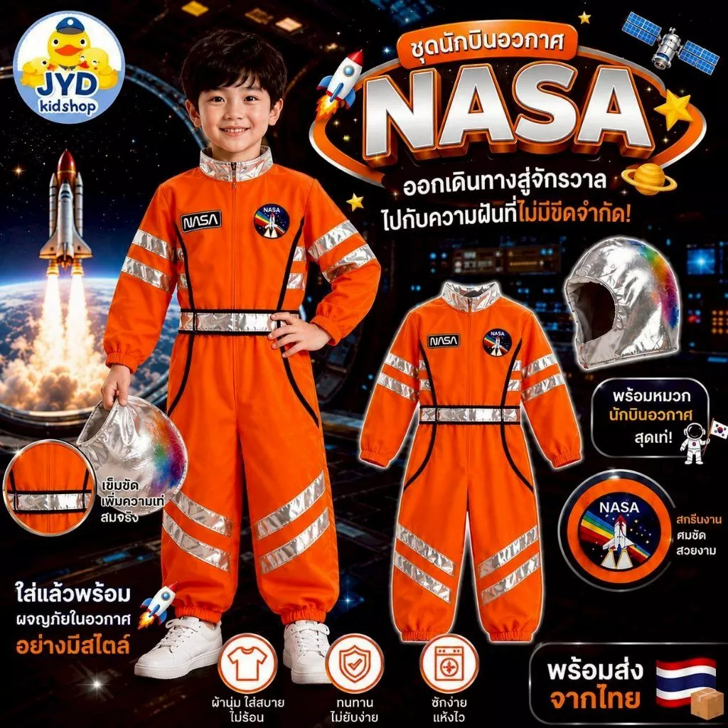 (jyd) ชุดอาชีพเด็ก ชุดนักบินอวกาศNASA ชุดนักบินอวกาศรุ่นจิ๋ว ชุดนักบินอวกาศตัวน้อย ชุดนาซ่า