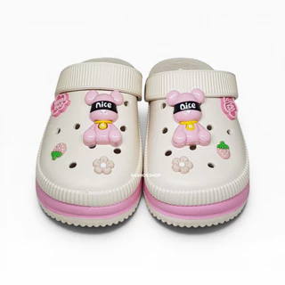 [ส่งทุกวัน] รองเท้าหัวโตผู้หญิง ลายหมี nice พื้นนุ่ม น้ำหนักเบา รุ่น BDE761