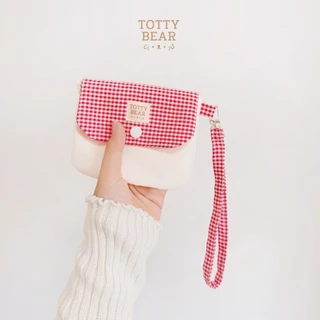 Tottty wallet bag l กระเป๋าใส่สตางค์ ใส่บัตร สีพาสเทลสไตล์เกาหลี พร้อมสายคล้องข้อมือ สำหรับเงินสดและเหรียญ