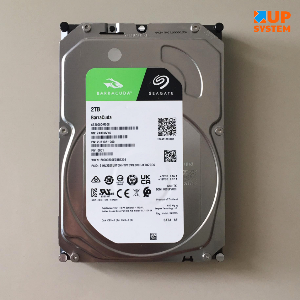 HDD SEAGATE BarraCuda (ST2000DM008) / 2TB / SATA / 7200 RPM / Size 3.5นิ้ว (#ฮาร์ดดิสก์มือ2)