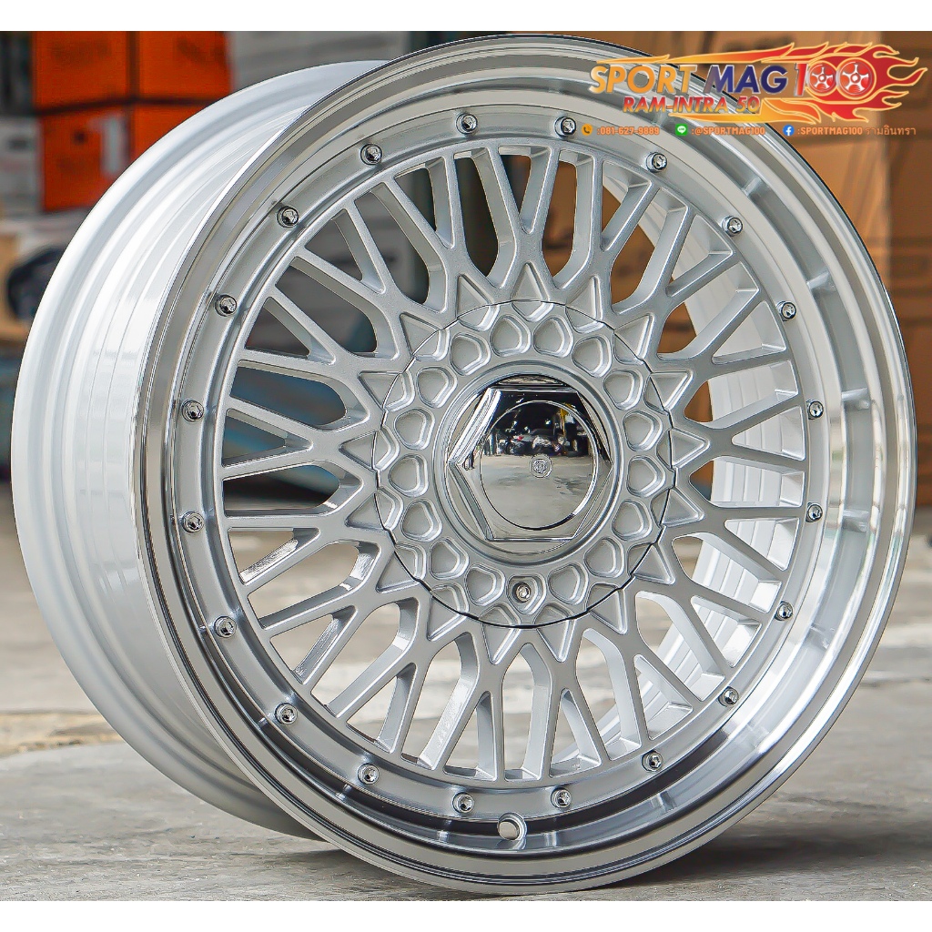 ล้อแม็กลาย BBS RS 4รู100/114 ET35 ซิลเวอร์ขอบเงา กว้าง7 ขอบ16นิ้ว(ราคา 4วง)