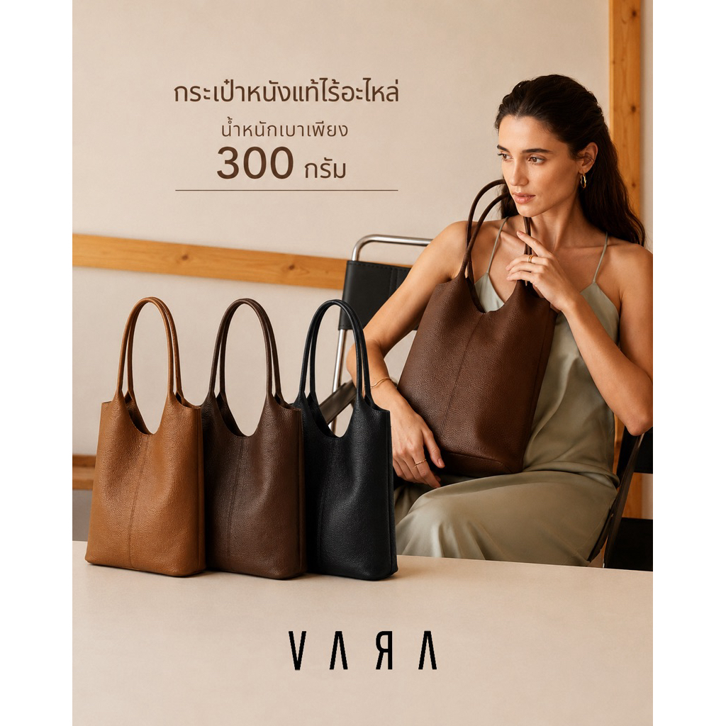 Oki Tote กระเป๋าหนังแท้รุ่น OKI by VARA