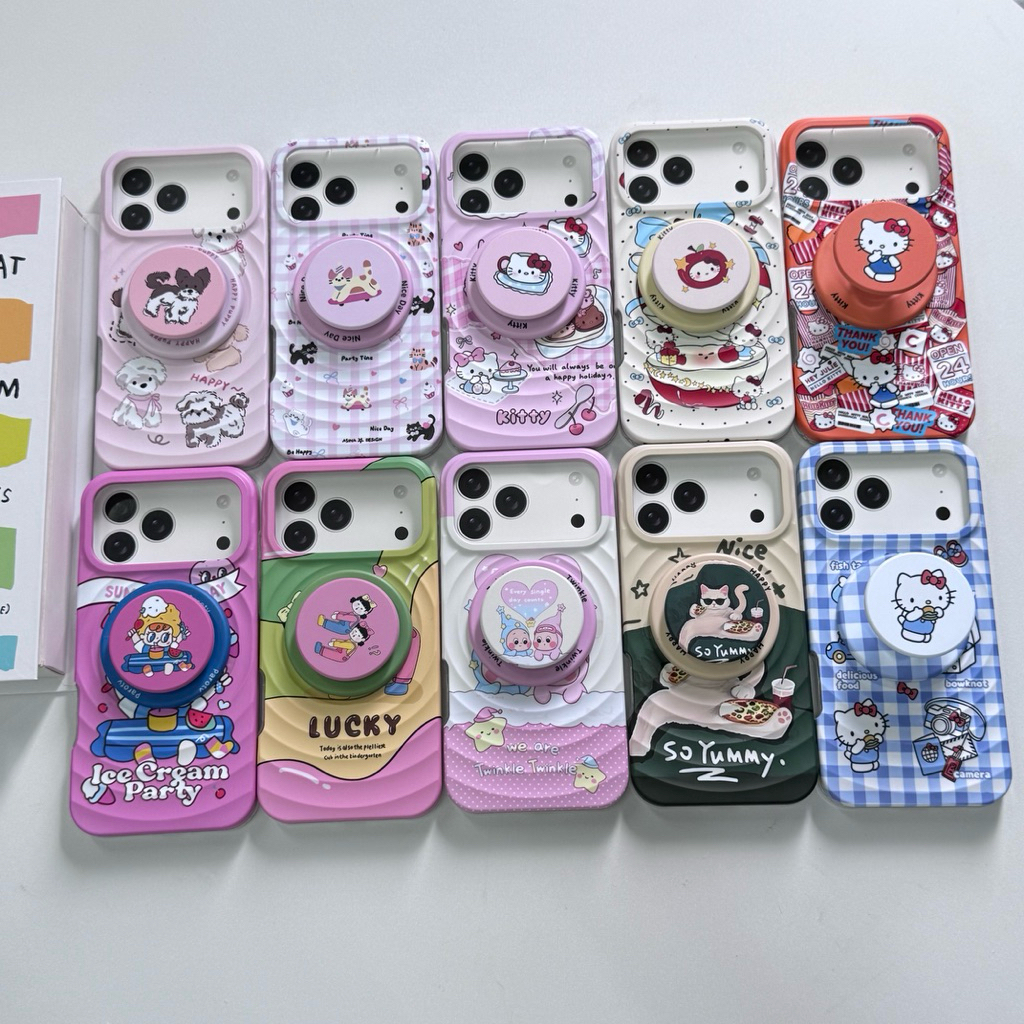 popphone MagSafe + griptok แม่เหล็กเคส2เลเยอร์ขอบนิ่ม หลังแข๋ง สกรีนผิวด้าน for IP17promax 17pro 17 16promax
