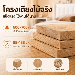 GGB เตียง เตียงเก็บของ ชั้นวางของข้างเตียงความจุขนาดใหญ่ ความจุแบริ่ง 500กก โครงไม้เนื้อแข็งที่มั่นคง อายุการใช้งาน 30 ป