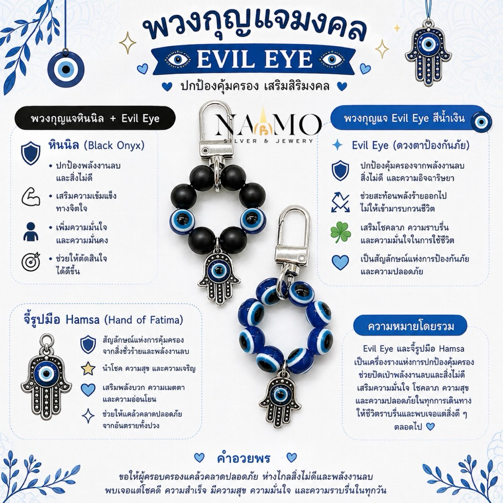 • 🪬 พวงกุญแจ Evil Eye  🧿 •  🪬 ป้องกันพลังงานลบ: ช่วยป้องกันคนอิจฉา 🧿 ดึงดูดโชคลาภ: เสริมมงคลให้ชีวิตราบรื่น 🧿