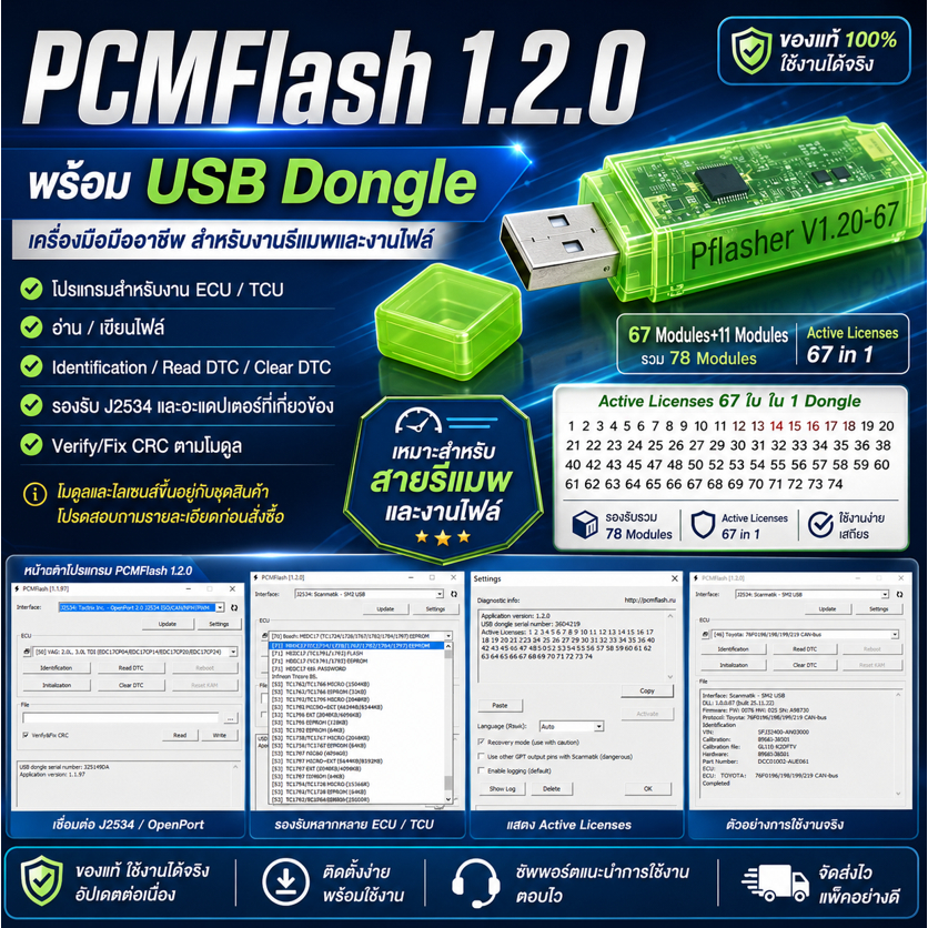 ค่าบริการ Remote Support สำหรับงาน Remap PCM FLASH