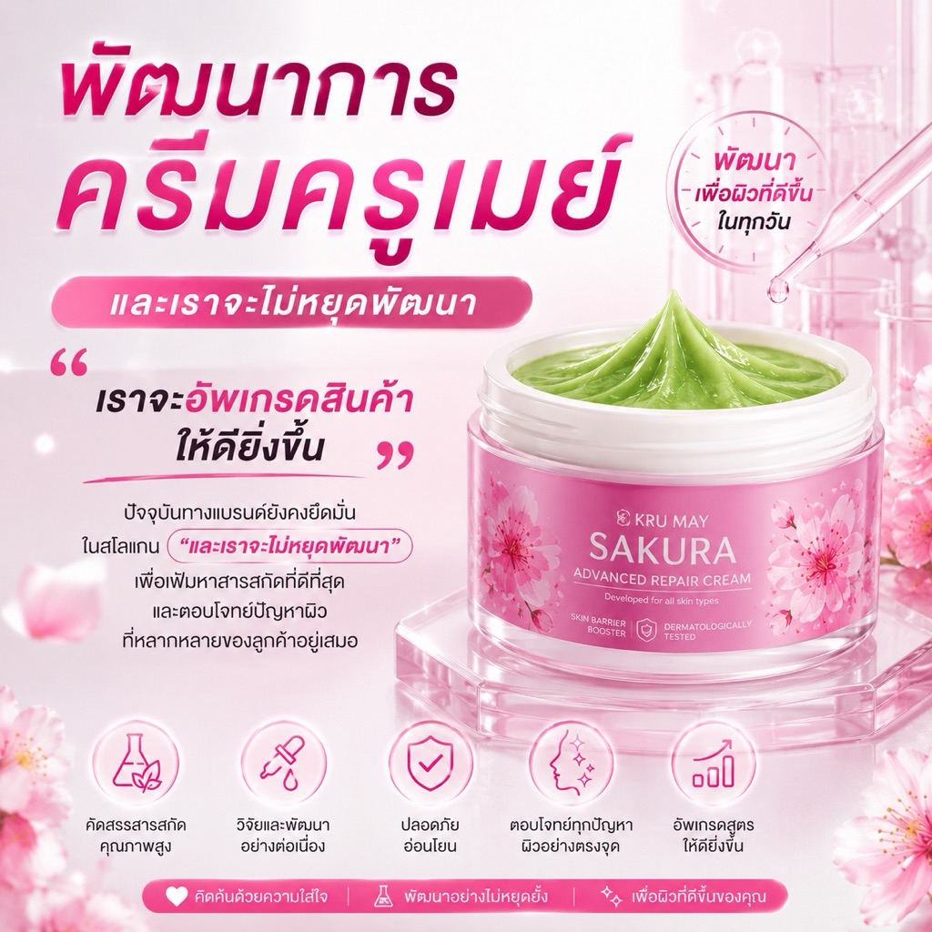 ครีมผัก ครีมผักซากุระ  บ้านครีมครูเมย์