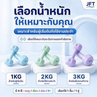 ดัมเบลสีพาสเทล 1/2/3KG ดัมเบลผู้หญิง ออกกำลังกายที่บ้าน ลดต้นแขน จับถนัดมือ เลือกได้ 1 ชิ้น/1 คู่ มี 4 สี