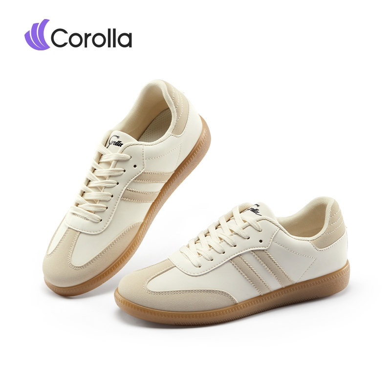 【มีไซส์ใหญ่】Corolla รองเท้าลำลองส้นแบน ดีไซน์เบสิค สำหรับผู้ชาย ผู้หญิง หนังต้านเชื้อแบคทีเรีย กันน้ำ