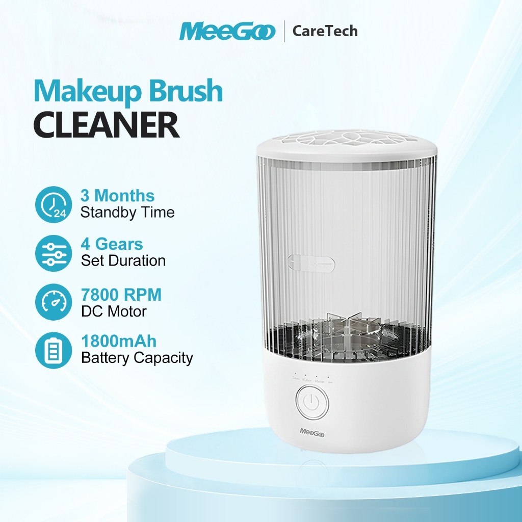 MeeGoo เครื่องล้างแปรงแต่งหน้าไฟฟ้า ชาร์จ Type-C แบต 1800mAh มอเตอร์รอบสูง 4 โหมด พกพา Makeup Brush Cleaner