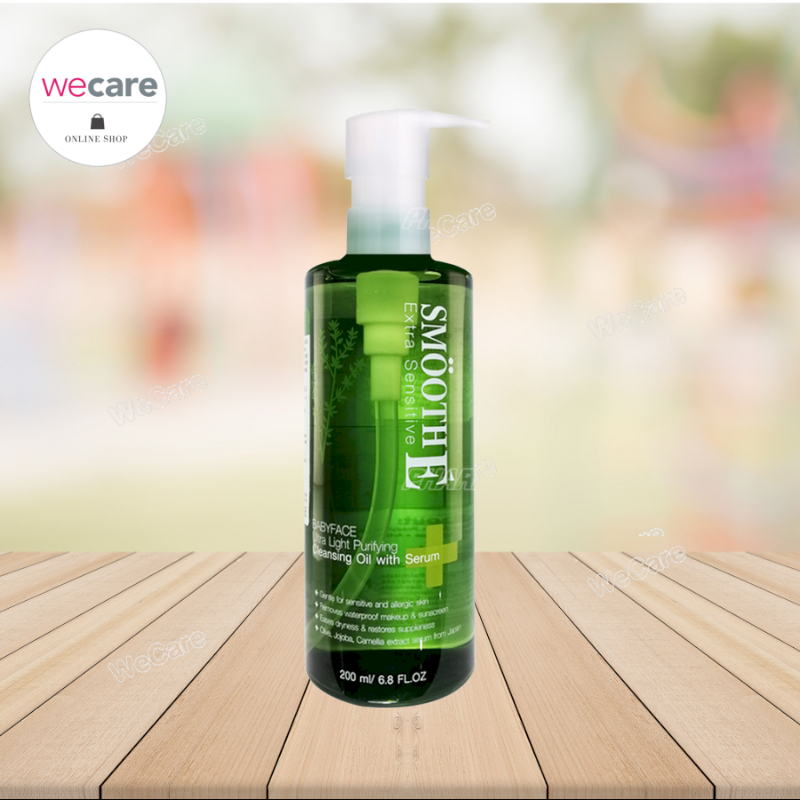 Smooth E Extra Sensitive Serum Cleanser สมูท อี เซรั่ม คลีนเซอร์ - ทำความสะอาดผิวหน้าและเครื่องสำอาง 200 ml ขวดใหญ่