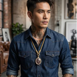 สร้อยพระเชือกถักสีทอง พร้อมหัวมังกรชุบทอง สำหรับเลี่ยมพระ เหรียญพระ เครื่องราง งานประณีต ใส่สบาย