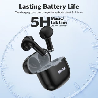 MEEGOO หูฟังไร้สาย TWS Bluetooth 6.0 สัมผัสควบคุม ตัดเสียงรบกวนคุยโทรศัพท์ ใช้หูเดี่ยว/คู่ได้ แบตกล่องชาร์จได้3-4รอบ