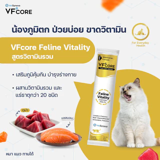 [แบ่ง 10 ซอง] VFcore ขนมแมวเลีย วีเอฟคอร์ หมาเลีย อาหารเสริม วิตามินรวม บำรุงข้อ บำรุงขน ช่วยขับถ่าย ลดก้อนขน