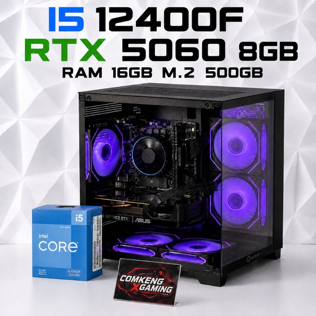 คอมเกมมิ่ง I5 12400F RTX 5060 8GB RAM 16GB M.2 500GB Gaming PC คอมประกอบ คอมเล่นเกม พร้อมใช้