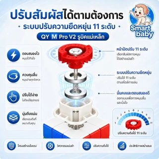 QY M Pro V2 รูบิคแม่เหล็ก 3x3 Speed Cube ของแท้ QiYi มี 2 รุ่น Flagship / Pioneer UV หมุนลื่น ปรับได้ 11 ระดับ พร้อมส่งจ