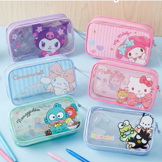 กระเป๋าดินสอ Kitty Cinnamoroll Kuromi Melody ลายลิขสิทธิ์แท้ Sanrio ขนาดใหญ่ 19.5x10.8 cm รุ่น 006