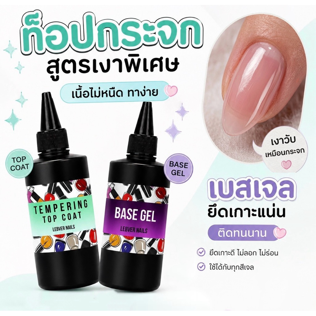 ท็อปโค้ทแบบเติม 100ml เงาพิเศษ แห้งไว ไม่หมอง ป้องกันสีหลุดลอก ลดต้นทุนช่าง