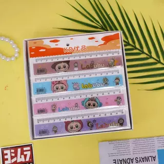 ไม้บรรทัดใส ลายการ์ตูน 15cm ขอบคลื่น น่ารัก ของใช้โรงเรียน นักเรียน ใส่ซองแบบฝึกหัดได้ พกพาง่าย