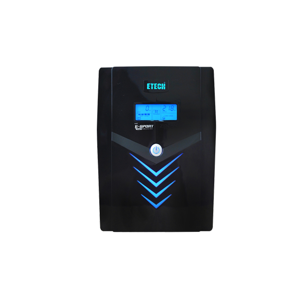 Etech UPS 1200VA/840W E-SPORT เพียวซายน์เวฟ100% เหมาะกับคอมประกอบ / ประกัน 2 ปี มีศูนย์บริการหลังการ